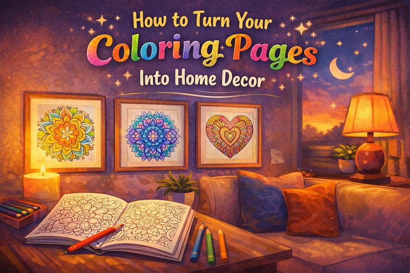 How to Turn Your Coloring Pages Into Home Decor